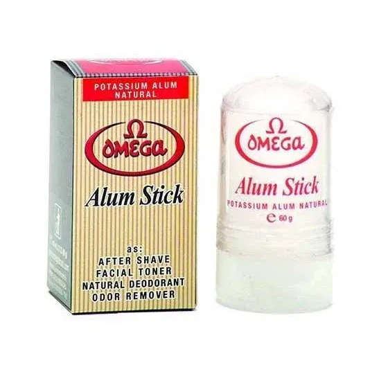 Omega Potassium Alum Stick After Shave Shaving Facial Toner Treatment of Razor Cuts & Nicks