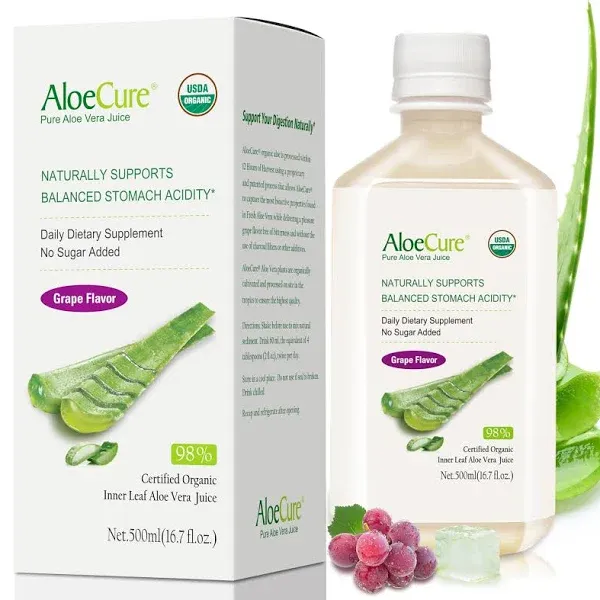 AloeCure Pure Aloe Vera Juice Grape Flavor