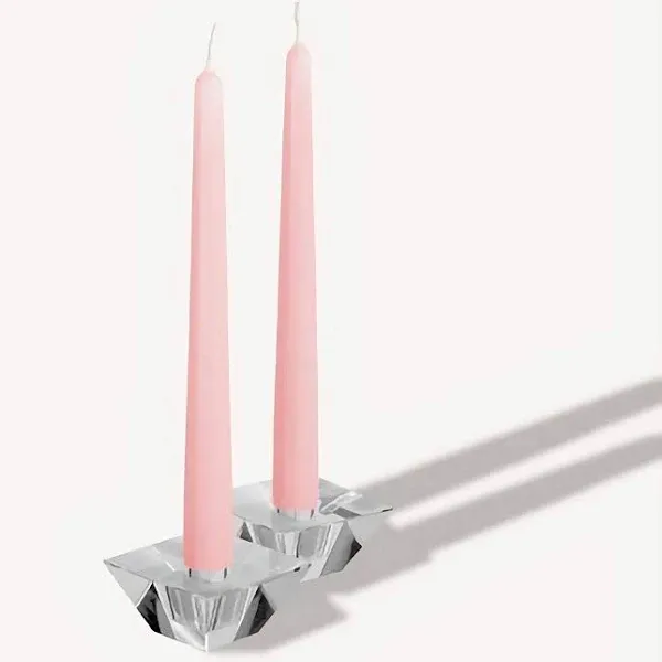 Hyoola Tall Taper Candles - 12 Inch Light Pink Unscented Dripless Taper Candles - 10 Hour Burn Time - 12 Pack