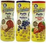 Gerber Puffs Variety Pack, 1 Strawberry Apple, 1 Blueberry, 1 Apple Cinnamon, 3 ct