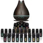 Pure Daily Care Ultimate Diffuser & Rotating Display Stand & 20 Essential Oils (400ml) Dark Wood