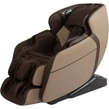 SL Track Full Body Massage Chair, Recliner with Zero Gravity Airbag Massage Chair Bluetooth Speaker Foot Roller USB Charger,Brown