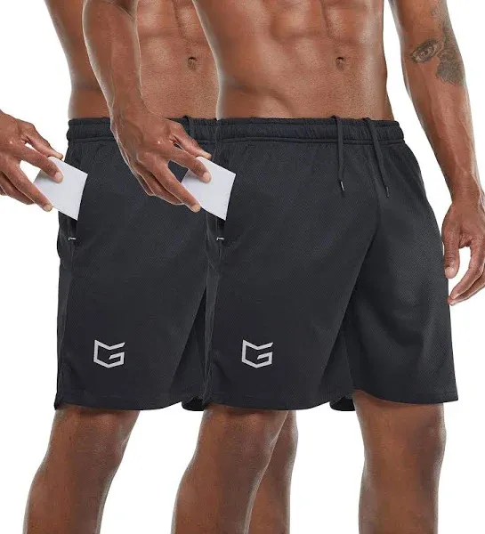 G Gradual Men's 7" Workout Running Shorts Quick Dry Lightweight Gym Shorts with Zip Pockets