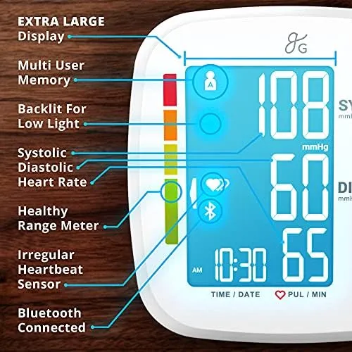 GreaterGoods Bluetooth Full Set Blood Pressure Monitor Cuff and Kit