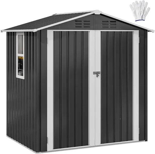 DWVO 6x4ft Metal Outdoor Storage Shed