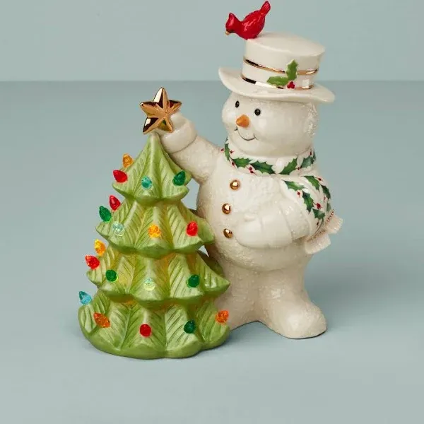 Lenox 894906 Happy Holly Days Snowman Lit Figurine