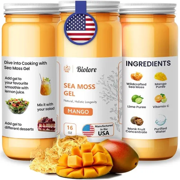 Biolore Wildcrafted Sea Moss Gel Supercharge Health with Irish Seamoss