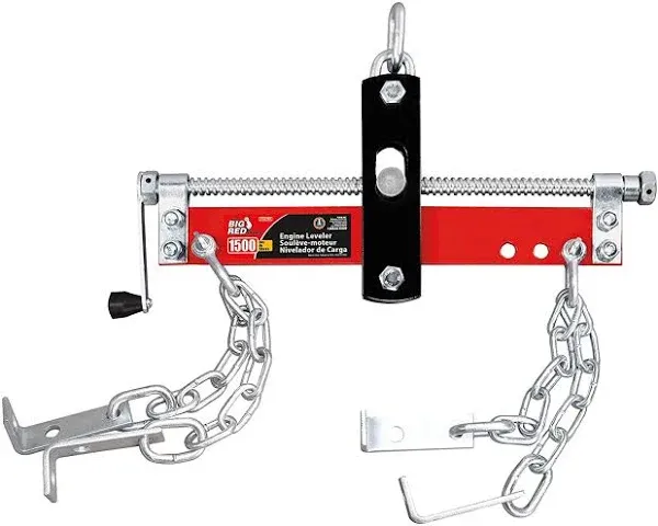 BIG RED T32100-3 Torin Engine Hoist Shop Crane Accessory: Steel 3 Position Engine Leveler with Adjustable Handle, 3/4 Ton (1,500 lb) Capacity, Red