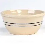 Martinez Pottery Hand-Turned Heritage Blue Stripe Stoneware Mixing Bowl 10&#034;