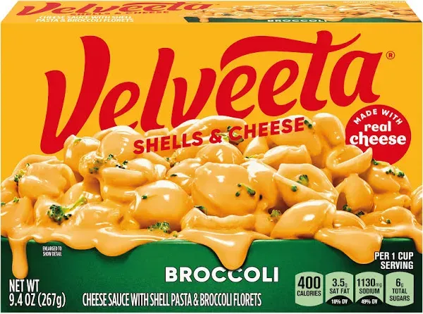 Velveeta Shells & Cheese with Broccoli Florets