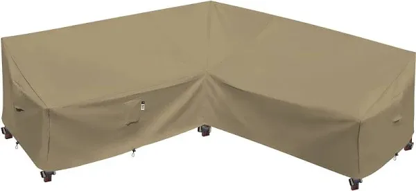 Heavy Duty Outdoor Sectional Sofa Cover, 90&#034;x 90&#034;(V-Shaped) Desert Khaki