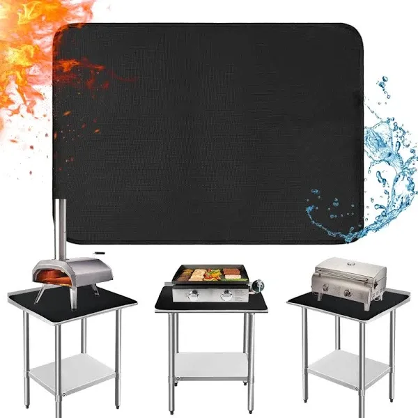 Under Grill Mat for Outdoor Grill, 24 x 31 Inchs Heat Resistant Grill Mat for Countertop, Fire Pit Mat, Double-Sided Fireproof Grill Pad, Oil-Proof Waterproof BBQ Protector for Table (1.2mm)