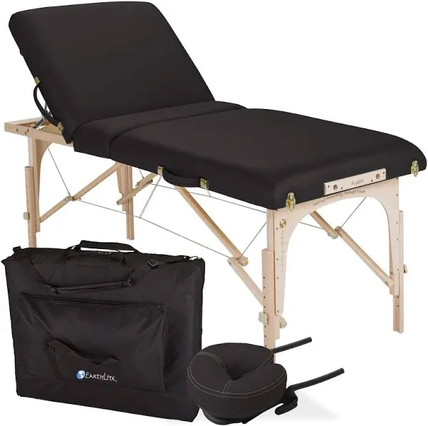 Earthlite Portable Massage Table Package Avalon Tilt Reiki Endplate, Premium Flex-Rest Face Cradle & Strata Cushion, Carry Case