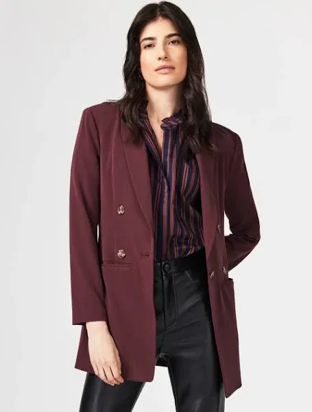 Nic+Zoe Avenue Blazer Redwood Double Breasted Modern Sophisticated NEW Size 4