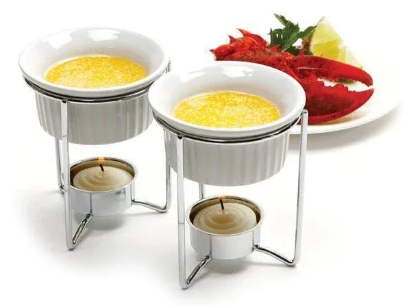 Ceramic &amp; Metal Butter Warmers Set of 2 by Norpro