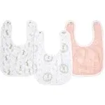 Aden + Anais | Essentials Cotton Muslin Snap Bibs 3 Pack Blushing Bunnies