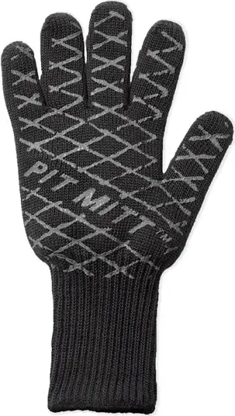 Charcoal Companion Pit Mitt - BBQ Grill Glove | Heat Resistant Up to 475°F - Made with Aramid Fibers | Textured Silicone Pattern for Secure Grip | Reversible to Fit Right and Left Hand