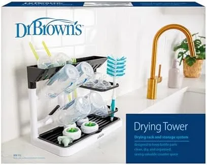 Dr. Brown’s Drying Tower, Stand-Up Drying Rack, Countertop Baby Bottle Drying