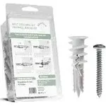 Mortice and Tenon Premium Splitting Nylon 66 Self-Drilling Drywall Anchors and Screws Kit | used On Drywall, Plaster Board, Sheetrock, Gypsum, Hollow