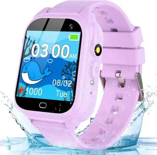 Phyulls Kids Waterproof Smart Watch Gifts for Girls Age 5-12, 26 Games HD Touchscreen Kids Watches with Video Alarm Camera Music Flashlight 12/24 hr Educational Toys Birthday Gift Ages 6 7 8 9 10