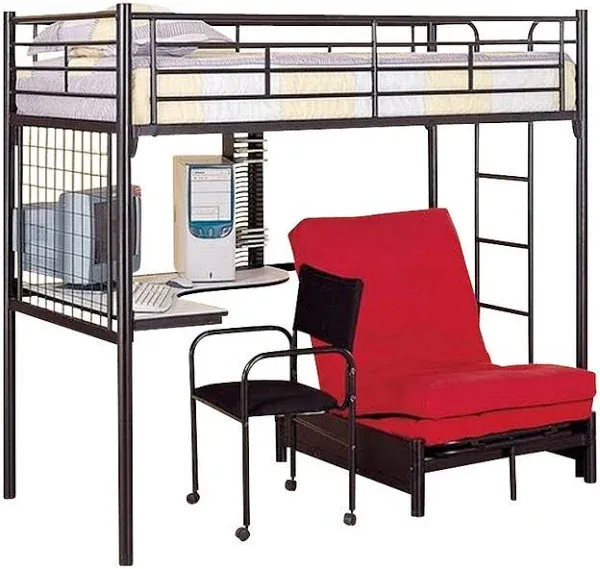 Coaster Jenner Twin Futon Workstation Loft Bed