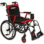 Journey So Lite C2 Ultra Lightweight Wheelchair, Black Frame with Red Trim