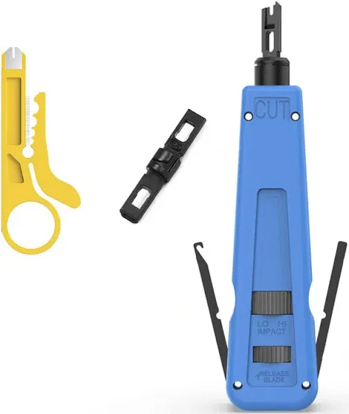 Punch Down Impact Tool with 110 and 66 Blades, Network Wire Cable Cat6/Cat5e Tel