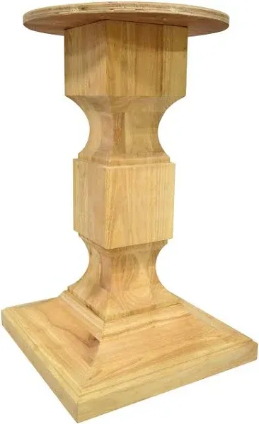 NEW- 28&#034; Tall Unfinished Chelsea Square Pedestal Table Base (WH-Chelsea28-<wbr/>UNF)