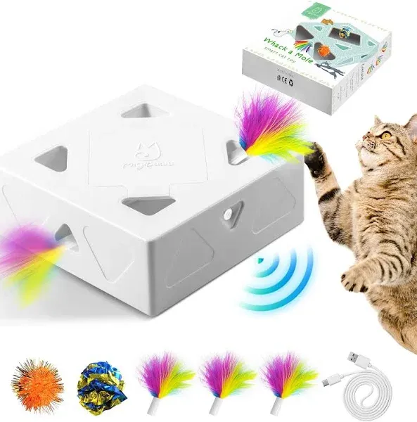 Migipaws Cat Toys Interactive Automatic 7 Holes Mice Whack-A-Mole Ultra Fun Smart Teaser Toy for Indoor Cats