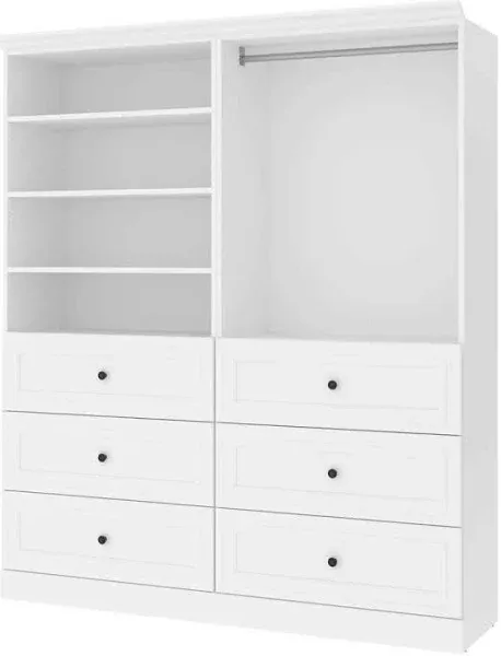 Bestar Office Furniture 72in W Closet Organizer with Drawers