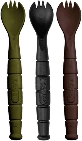 Kabar - Field KIT Spork/Knife - 3 Pac with 1 OD Green - 1 Black - and 1 Dark Brown