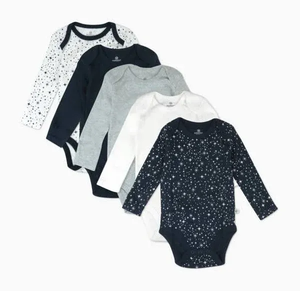 HonestBaby 5-Pack Organic Cotton Long Sleeve Bodysuits