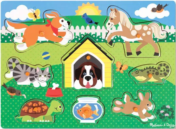 Melissa & Doug Pets Wooden Peg Puzzle (8 pcs)