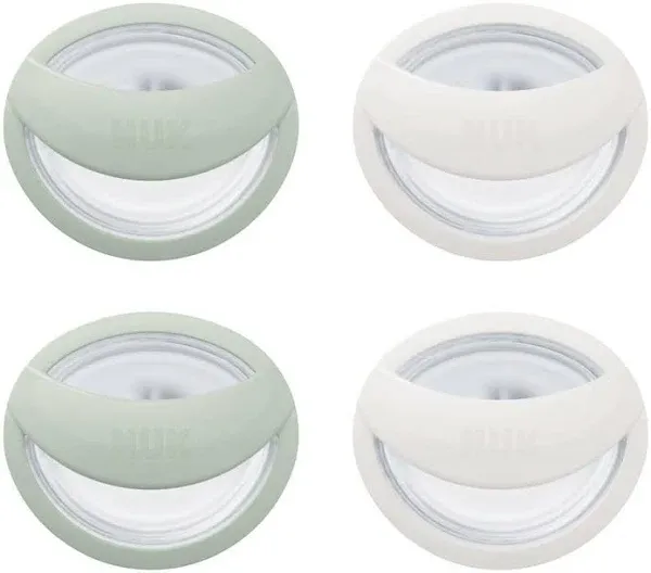 NUK Perfect Match Silicone Pacifier, 4 Pack, for Ages 0-6m, Green & White