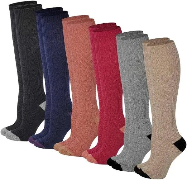 Boot Socks Women (6 Pairs pack) Knee High Cable Knit Winter Wool Socks