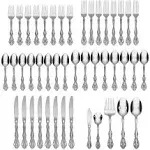 Oneida Michelangelo 45 Piece Flatware Set, Service for 8, Silver