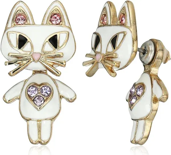 BETSEY JOHNSON Women's Cat Frontback Earrings