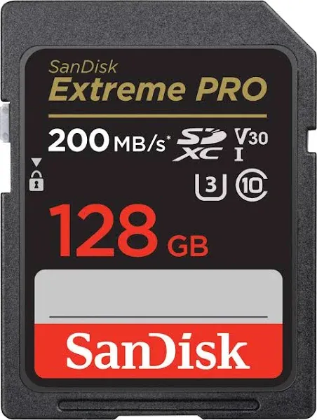 SanDisk 128GB Extreme PRO SDXC Class 10 UHS-1 V30 Flash Memory Card