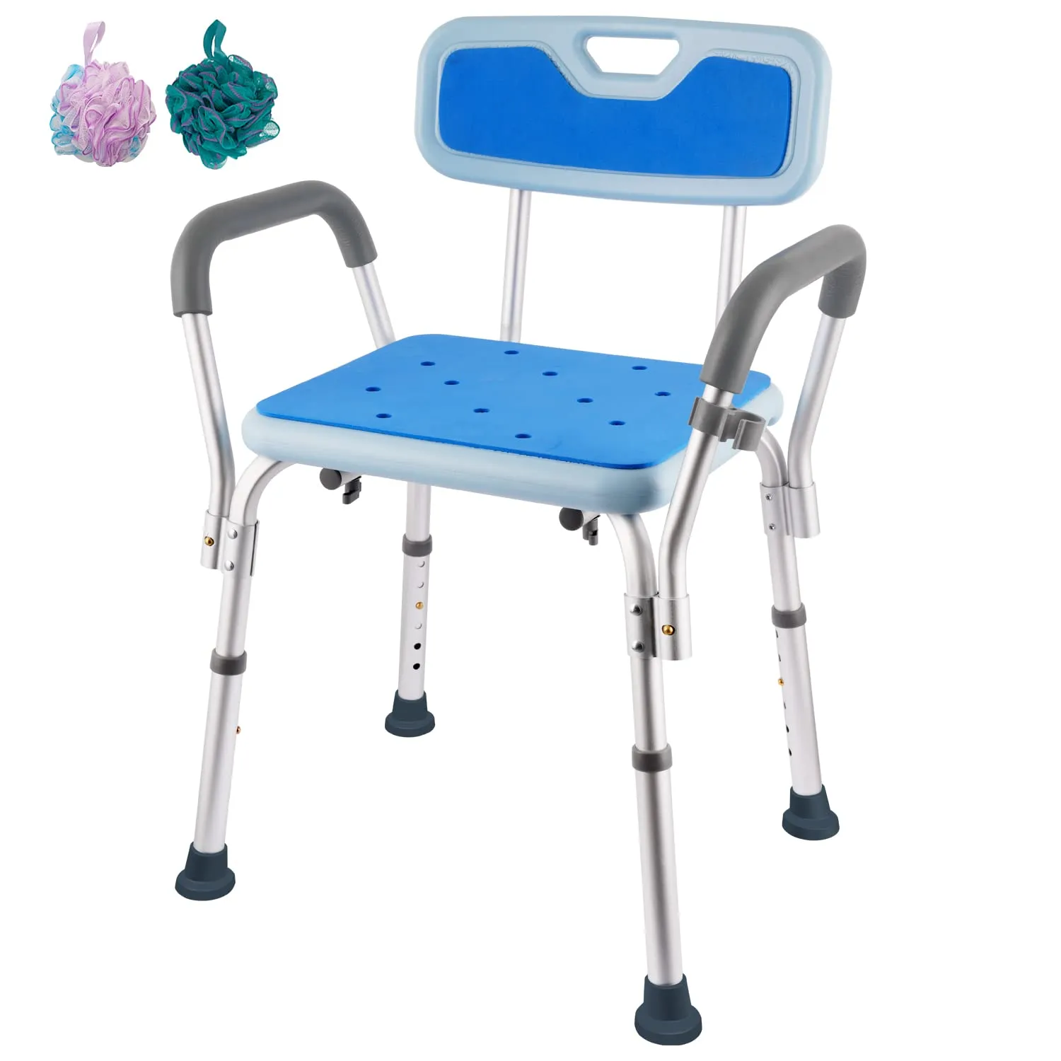 Shower Chair with Arms with Unique Heavy Duty Crossbar Supports Bath Chair  