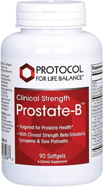 Protocol Prostate-B Clinical Strength - Prostate Health Supplement for Men - with Beta Sitosterol, Lycopene & Saw Palmetto - Halal & Dairy Free - 90 Softgels