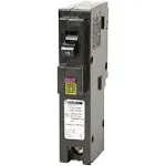 Square D HOM115PDFC Homeline Single-Pole Dual Function Circuit Breaker, 15 Amp