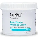 BodyMed Formulations Deep Tissue Massage Cream, 4 oz. Fragrance-Free, All-Natural Lotion for Massage Therapy Leaping Bunny Certified with Arnica