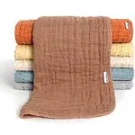 Gerber Baby Unisex Muslin Burp Cloths 6-Pack Multi Browns Large Size 20&#034; x 10&#034;