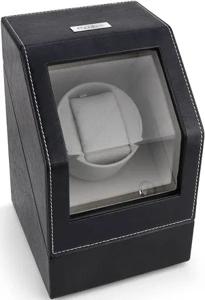 Heiden Battery Powered Single Watch Winder in Black Leather