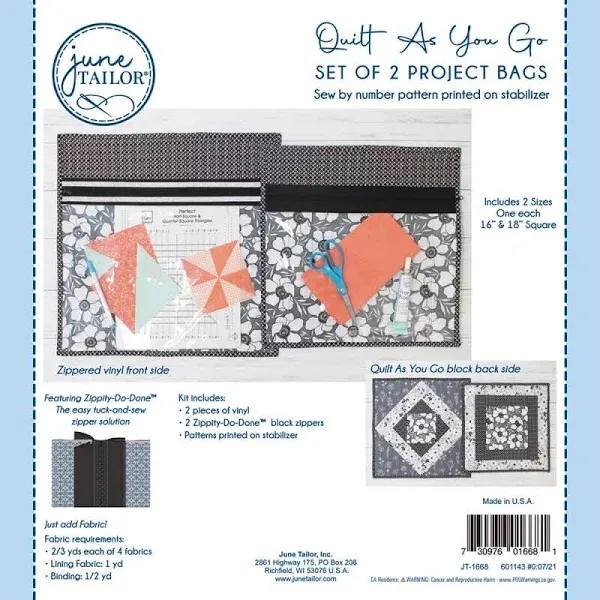 June Tailor Quilt As You Go Project Bag Kit