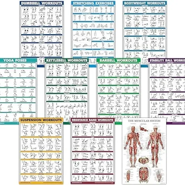 QuickFit Exercise Workout Poster Set