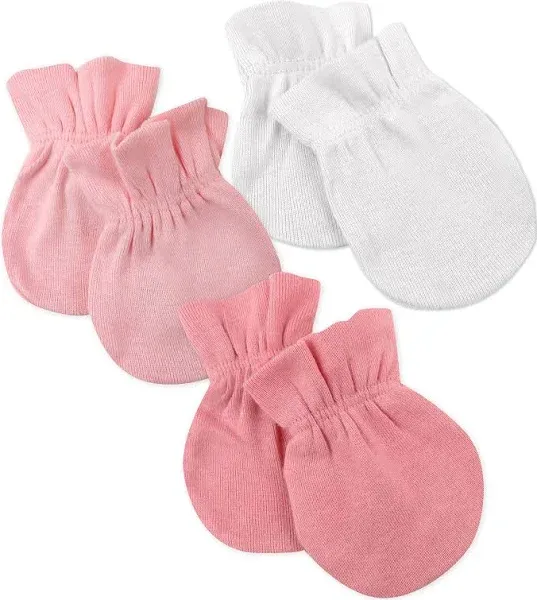 HonestBaby Multipack Baby Cap Hats and Mitts Sets No Scratch Mittens 100% Organic Cotton for Newborn Boys