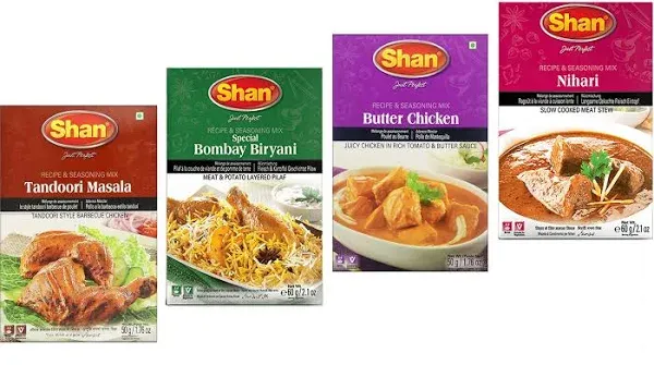 Shan Spices - Variety Combo #1 (Tandoori, Butter Chicken, Bombay Biryani, Nihari)