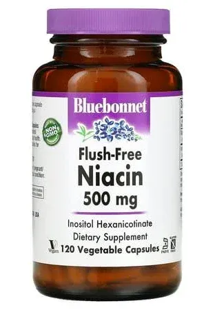 Bluebonnet Flush Free Niacin 500mg 120 VegCaps