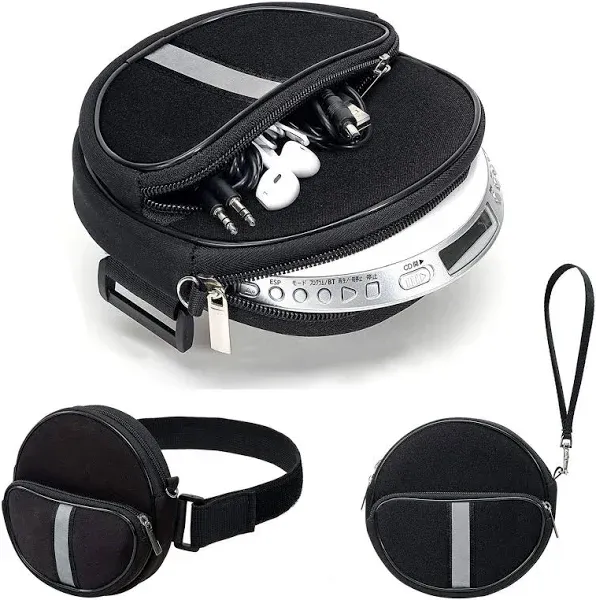 Portable CD Player Holder with CD Case, Water Resistant Fanny Pack with Wrist...